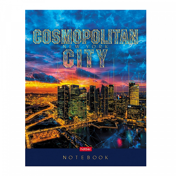 БЛОКНОТ-БИЗНЕС 80 Л, А5, КЛ, ХАТБЕР. COSMOPOLITAN CITY, ТВ. ОБЛ, МАТ. ЛАМ. 3D ФОЛЬГА /20/