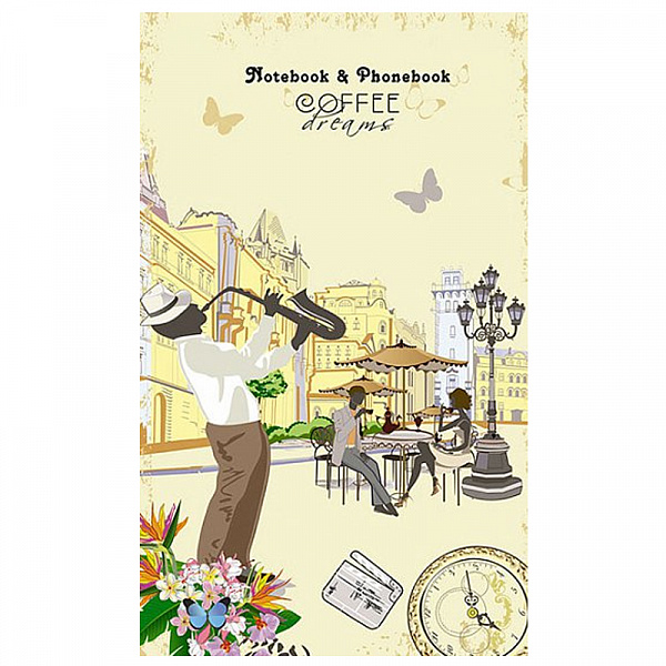АЛФАВИТНАЯ КНИГA 48 Л, А6+БЛОКНОТ С ВЫРУБКОЙ, ЛЕТНЕЕ КАФЕ /28/