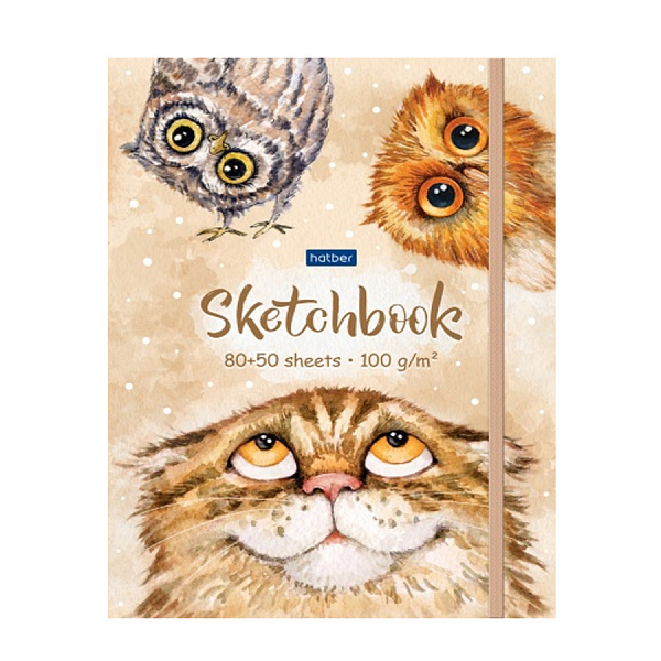 ТЕТРАДЬ 80-50 Л, А5, ХАТБЕР. SKETCHBOOK. ВЕРЬ В СЕБЯ! ТВ. ОБЛ. ЗАКР. ГРЕБЕНЬ, НА РЕЗИНКЕ /3/18/