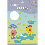 КАРТОН БЕЛЫЙ А4, 07 Л, ЦЫПЛЯТА, ДВУХСТОРОН. МЕЛ. /70/