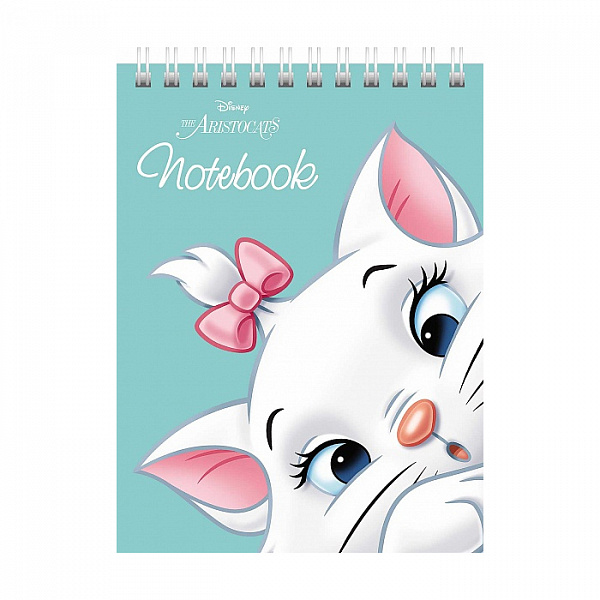 БЛОКНОТ 40 Л, А6, КЛ, ХАТБЕР. DISNEY. КОШЕЧКА МАРИ, МЕЛ. ОБЛ. УФ-ЛАК, НА ГРЕБНЕ /6/96/