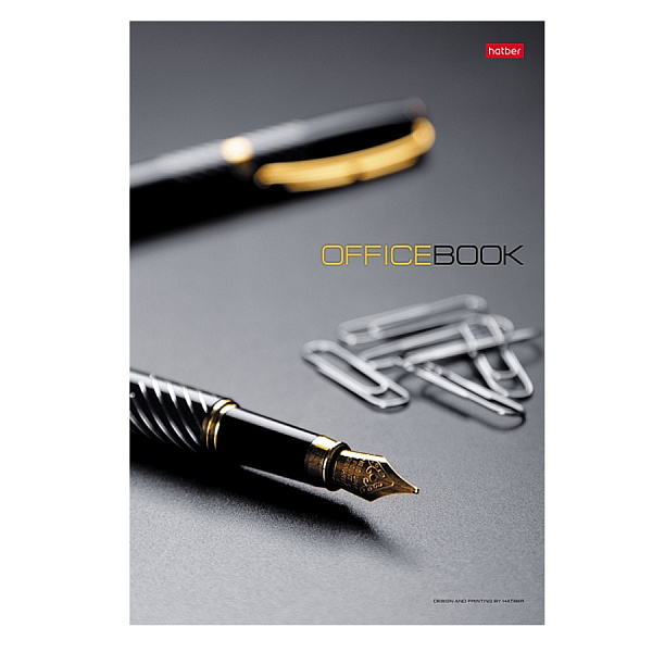 БЛОКНОТ-БИЗНЕС 120 Л, А4, КЛ. ХАТБЕР. OFFICE BOOK, ЦВ. БЛОК, ТВ. ПЕРЕП. ГЛЯНЦ. ЛАМ. /8/