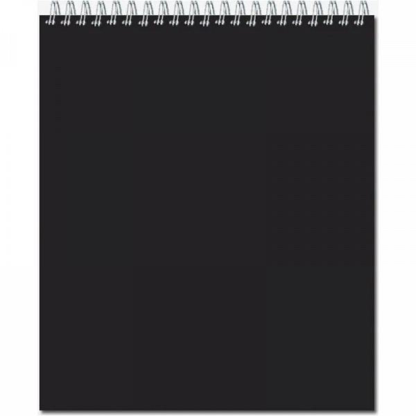 БЛОКНОТ-СКЕТЧБУК 20 Л, 170*200, SKETCHBOOK BLACK, МЕЛ. КАРТОН, БУМ. ЧЕР. НА ГРЕБНЕ /10/