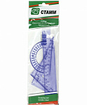 НАБОР ГЕОМЕТРИЧЕСКИЙ 4 ПРЕД. СТАММ, СРЕДНИЙ, ПРОЗРАЧНЫЙ./70/