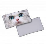 ПЕНАЛ-КОНВЕРТ Б/НАП ERICH KRAUSE® LIGHT, WHITE CAT, 220*120 ММ, СВ.-СЕРЫЙ /80/