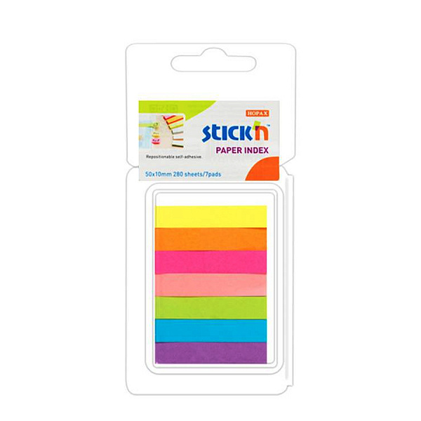 ЗАКЛАДКИ 10*50 ММ HOPAX STICK*N, 07ЦВ/40Л, БУМАГА, САМОКЛЕЙ, /12/897578