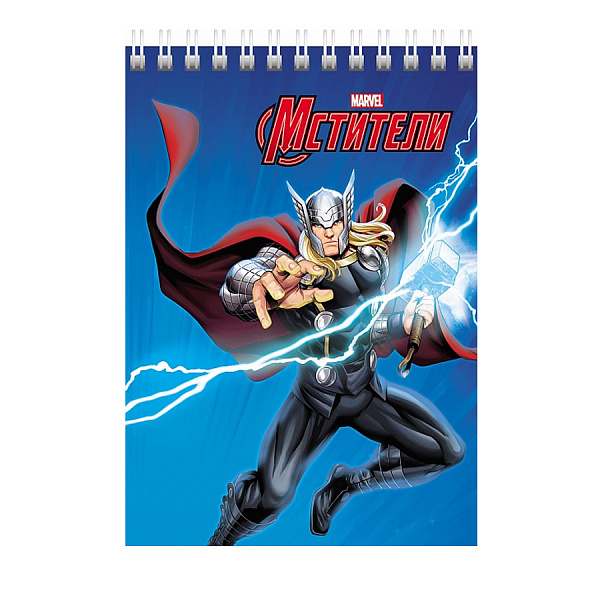 БЛОКНОТ 40 Л, А6, КЛ, ХАТБЕР. MARVEL. МСТИТЕЛИ, МЕЛ. ОБЛ. УФ-ЛАК, НА ГРЕБНЕ /6/96/