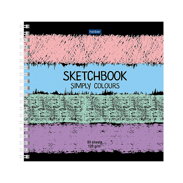 БЛОКНОТ-СКЕТЧБУК 80 Л, А5, PREMIUM. SIMPLY COLOURS, ТВ. ОБЛ. НА ГРЕБНЕ /14/