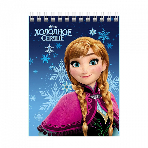 БЛОКНОТ 40 Л, А6, КЛ, ХАТБЕР. DISNEY. ХОЛОДНОЕ СЕРДЦЕ, МЕЛ. КАРТОН, УФ-ЛАК, НА ГРЕБНЕ /96/