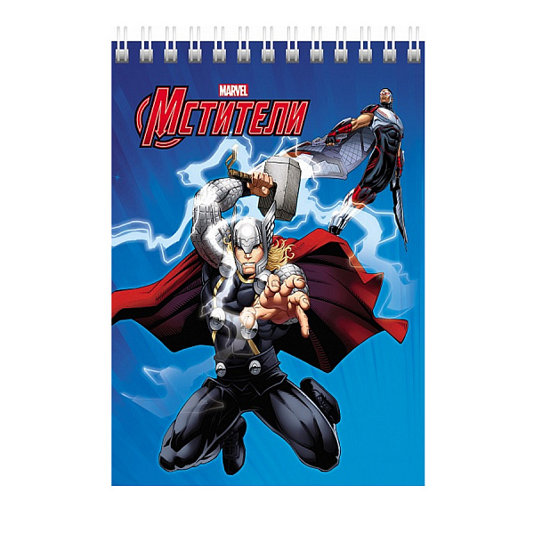 БЛОКНОТ 40 Л, А6, КЛ, ХАТБЕР. MARVEL. МСТИТЕЛИ, МЕЛ. ОБЛ. УФ-ЛАК, НА ГРЕБНЕ /6/96/