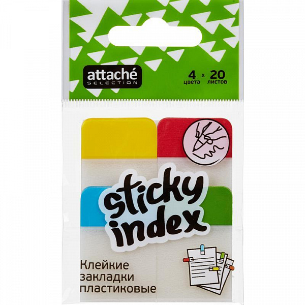 ЗАКЛАДКИ 38*25 ММ ATTACHE SELECTION, 04ЦВ/20Л, ПЛАСТ. /