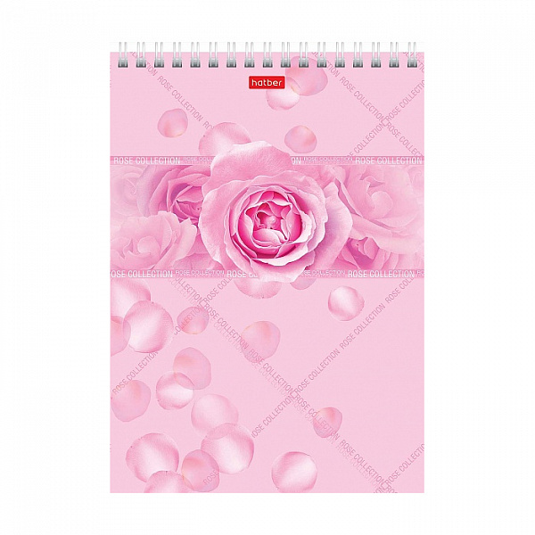 БЛОКНОТ 96 Л, А5, КЛ, ХАТБЕР. ROSE, ТОН. БЛОК РОЗОВЫЙ, ГЛЯНЦ. ЛАМ. НА ГРЕБНЕ /4/48/