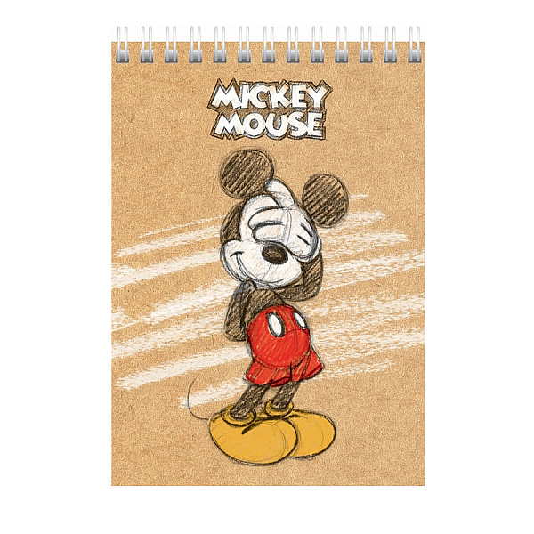 БЛОКНОТ 40 Л, А6, КЛ, ХАТБЕР. DISNEY. МИККИ МАУС, МЕЛ. ОБЛ. УФ-ЛАК, НА ГРЕБНЕ /6/96/