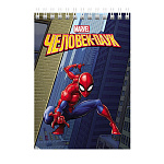 БЛОКНОТ 40 Л, А6, КЛ, ХАТБЕР. MARVEL. ЧЕЛОВЕК-ПАУК, МЕЛ. ОБЛ. УФ-ЛАК, НА ГРЕБНЕ/6/96/