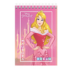 БЛОКНОТ 40 Л, А6, КЛ, ХАТБЕР. DISNEY. ПРИНЦЕССЫ, МЕЛ. ОБЛ. УФ-ЛАК, НА ГРЕБНЕ /6/96/