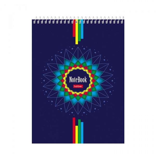 БЛОКНОТ 60 Л, А5, КЛ. ХАТБЕР. FOUR COLOUR, МЕЛ. КАРТОН, УФ-ЛАК, СПИРАЛЬ /4/