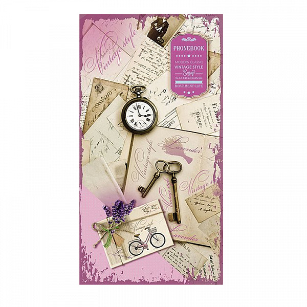 АЛФАВИТНАЯ КНИГA 80 Л, А5, ЛИН, ВИНТАЖ, ВЫСЕЧКА /72/