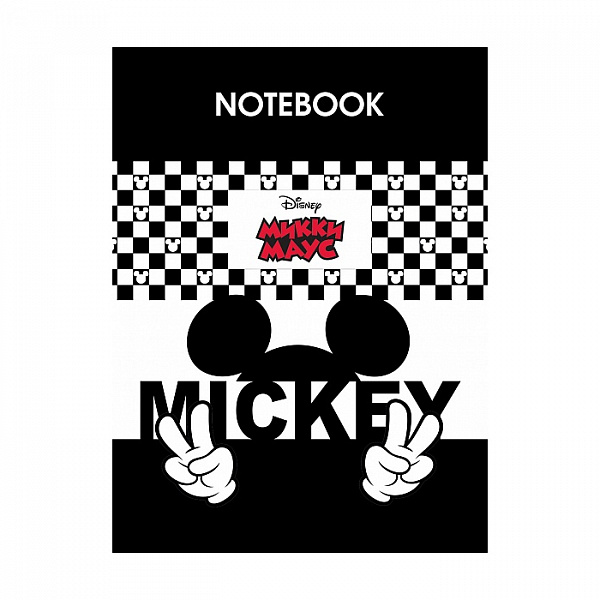 ЗАПИСНАЯ КНИЖКA 48 Л, А6, КЛ, ХАТБЕР. DISNEY. МИККИ МАУС, ТВ. ОБЛ. ТВ. ПЕРЕП. ГЛЯНЦ, ЛАМ. /36/