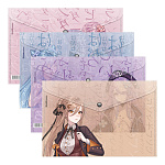 КОНВЕРТ ПЛАСТ. НА КНОПКЕ, A4, ERICHKRAUSE MANGA GIRLS, 0,16 ММ, АССОРТИ /12/240/