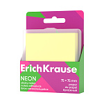 БЛОК Д/ЗАПИСИ 75*75 ММ, 80Л. ERICHKRAUSE NEON, БУМАГА, ЖЕЛТЫЙ, ПЛАСТ. КОРОБКА /12/144/