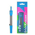 ЦИРКУЛЬ ERICHKRAUSE NEON, МЕТАЛЛ. 120 ММ, ГОЛУБОЙ, ФЛОУПАК /24/288/