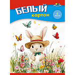 КАРТОН БЕЛЫЙ А5, 08 Л, ЗАЙКА, В ПАПКЕ /50/