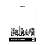 БЛОКНОТ 60 Л, А4, ERICHKRAUSE MEGAPOLIS® BLANC, КЛЕЕВ. СКРЕП. /6 /24/ РФ