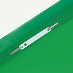 СКОРОСШИВАТЕЛЬ ПЛАСТ. А4, СТАММ, 120 МКМ, ПРОЗР. ВЕРХ, ПЕРФ. ЗЕЛЕНЫЙ /10/100/