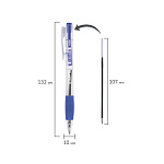 ручка шар. авт. staff basic bpr-820, 0,7 мм, прозр. корпус, грип, синий /50/