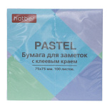 БЛОК Д/ЗАПИСИ 75*75 ММ, 100Л, ХАТБЕР PASTEL, ГОЛУБОЙ /12/