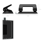 ДЫРОКОЛ ДО 10 Л. ERICHKRAUSE QUADRO, ЧЕРНЫЙ /24/96/