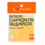 БЛОК Д/ЗАПИСИ 76*76 ММ, 100Л, WORKMATE, НЕОН ОРАНЖЕВЫЙ /12/