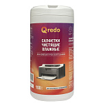 САЛФЕТКИ QREDO ЧИСТЯЩИЕ, ДЛЯ КОМПЬЮТЕРОВ И ОРГТЕХНИКИ, 100 ШТ, В ТУБЕ /12/41-4597