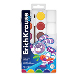 КРАСКИ АКВ. 12 ЦВ. ERICHKRAUSE KIDS SPACE ANIMALS, МЕДОВЫЕ, УФ, ПАЛИТРА, КИСТЬ, П/К, Е/П /7/21/