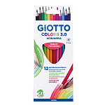 карандаши цв. 12 шт, giotto colors 3.0, акварельный, деревянные, трехгранные / 