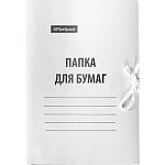 ПАПКА ДЛЯ БУМАГ НА ЗАВЯЗКАХ, А4, 280 Г/М, OFFICE SPACE, ДО 200 Л, БЕЛАЯ, МЕЛ. /200/