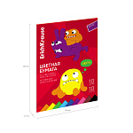 БУМАГА ЦВЕТНАЯ A4, 10 Л, 10 ЦВ. ERICHKRAUSE ВЕСЕЛЫЕ ДРУЗЬЯ, ОДНОСТОРОН. МЕЛ. НА КЛЕЮ /10/70/