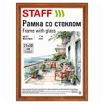 РАМКА ДЛЯ ФОТО 21*30, STAFF CLASSIC, БАГЕТ 17 ММ ДЕРЕВО, СО СТЕКЛОМ, ТЕМНО-КОРИЧНЕВЫЙ /