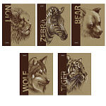 ТЕТРАДЬ 80 Л, А5, КЛ, ХАТБЕР. ДИКИЕ ЖИВОТНЫЕ, КРАФТ, НА СКОБЕ /7/70/