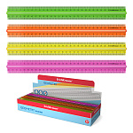 ЛИНЕЙКА 30 СМ, ERICHKRAUSE НЕОН, С ДЕРЖАТЕЛЕМ, АССОРТИ, ДИСПЛЕЙ /20/80/ РФ