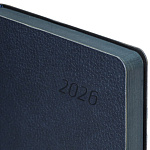 ЕЖЕДНЕВНИК 2026 ГОД, A5, BRAUBERG STYLISH, ПОД КОЖУ, ГИБКИЙ, ТЕМНО-СИНИЙ /20/