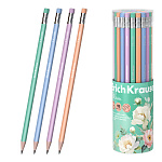 КАРАНДАШ Ч/Г ERICHKRAUSE PASTEL BLOOM, HB, ТРЕХГРАН. С ЛАСТИКОМ, АССОРТИ /42/252/2016/