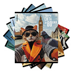 ТЕТРАДЬ 48 Л, А5, КЛ. ERICHKRAUSE КОШАЧЬЕ ПУТЕШЕСТВИЕ, ГЛЯНЦ. ЛАМ. MIX-PACK /5/100/