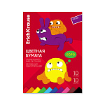 БУМАГА ЦВЕТНАЯ A4, 10 Л, 10 ЦВ. ERICHKRAUSE ВЕСЕЛЫЕ ДРУЗЬЯ, ОДНОСТОРОН. МЕЛ. НА КЛЕЮ /10/70/