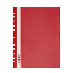 СКОРОСШИВАТЕЛЬ ПЛАСТ. А4, СТАММ, 160 МКМ, ПРОЗР. ВЕРХ, КРАСНЫЙ /10/РФ