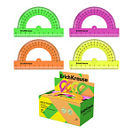 ТРАНСПОРТИР 10 СМ, 180 ГРАДУСОВ, ERICHKRAUSE NEON SOLID, АССОРТИ, ДИСПЛЕЙ /20/400/ РФ