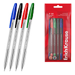 Набор из 8 ручек шариковых ErichKrause R-301 Stick Classic 1.0, цвет чернил: синий - 5, черный -1, красный - 1, зеленый -1 (в пакете)
