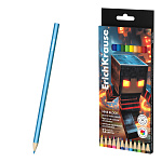 КАРАНДАШИ ЦВ. 12 ШТ, ERICHKRAUSE КУБОМИР, ПЛАСТ. ШЕСТИГРАН. К/К, Е/П /10/240/