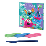 ПЛАСТИЛИН 12 ЦВ, 216 ГР. ERICHKRAUSE ВЕСЕЛЫЕ ДРУЗЬЯ, ПЛАВАЮЩИЙ, СО СТЕКОМ, К/К /14/ 