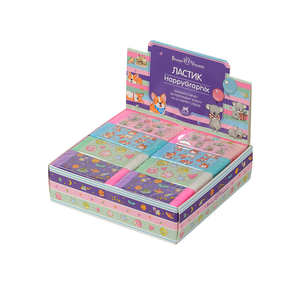 ЛАСТИК BV. ВЕСЁЛАЯ ГРАФИКА, 4 ВИДА /24/